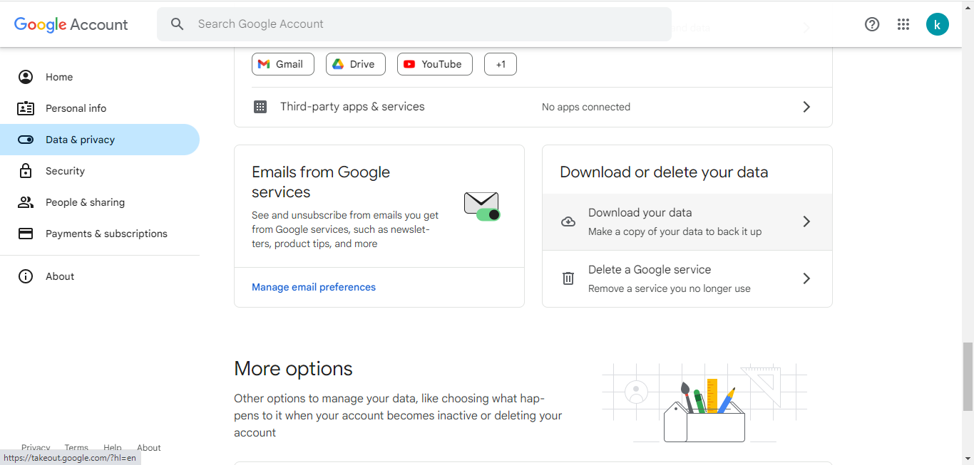 download-your-data-option
