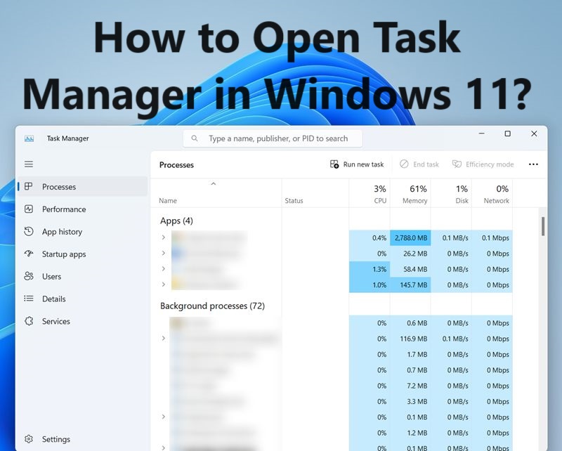 How to Open Task Manager in Windows 11? Get Known to Methods